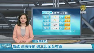 鋒面往南移動 週三起全台有雨